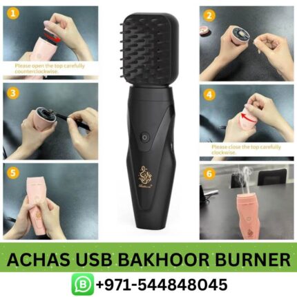 ACHAS Electric USB Bakhoor Burner Near Me From Best E-commerce | Best ACHAS Electric USB Bakhoor Burner For Hair Dubai, UAE