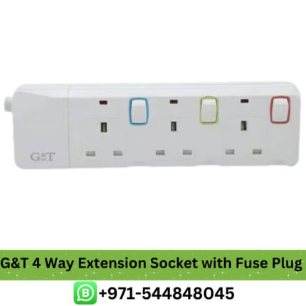 Buy Best G&T 4 Way Extension Socket 3M with Fuse Plug in Dubai - Extension Socket 3M Dubai | way extension socket, sockets UAE Near me