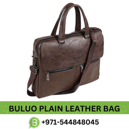 Best Zil Al Taif Jeep Buluo Plain Leather Laptop Bag Dubai