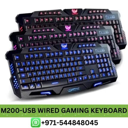 Best M200 USB Wired Gaming Keyboard Best Price in Dubai _ M200-USB Wired 3 Colors USB LED Backlight Gaming Keyboard Near me UAE