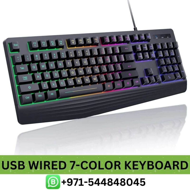 Best104 Gaming Esport USB Wired Keyboard 7-Color Price in Dubai _ 104 Gaming Esport 7-Color Backlight Wired Keyboard Near me UAE