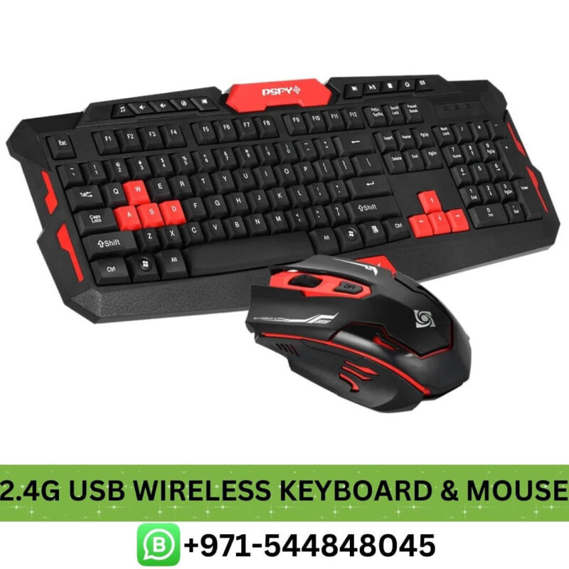 Buy 2.4G USB Wireless Keyboard And Mouse Set Price in Dubai _ 2.4G USB Gaming Wireless Keyboard & Mouse Near me UAE