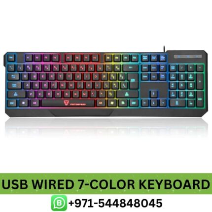 Buy104 Gaming Esport USB Wired Keyboard 7-Color Price in Dubai _ 104 Gaming Esport 7-Color Backlight Wired Keyboard Near me UAE