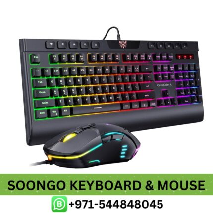 SOONGO Wired Keyboard & Mouse Set - G21 Offer the most comfortable gaming environment. You can adjust the keyboard height.